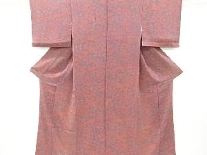 リサイクル　縮緬地草花模様小紋着物